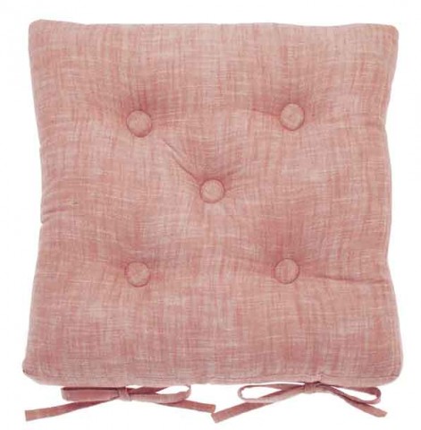 Chambray Terracotta Blush buttoned seat pad